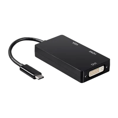 Aisens Adaptador USB-C a DVI/HDMI/VGA 15cm Negro