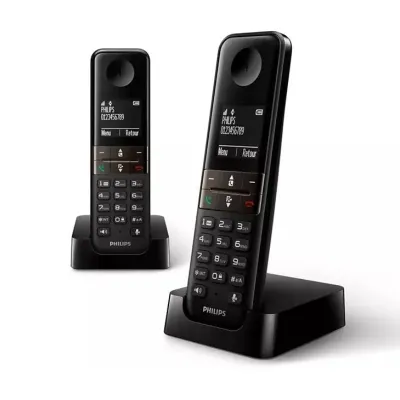Philips D4702B/34 Teléfono Inalámbrico Duo Negro