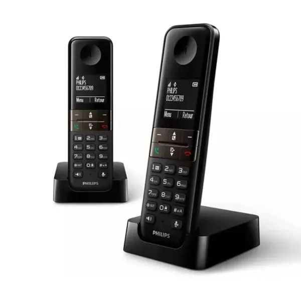 Philips D4702B/34 Teléfono Inalámbrico Duo Negro
