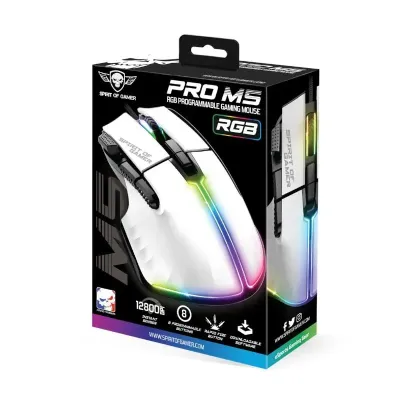 Spirit of Gamer Pro M5 RGB Ratón Gaming 12800DPI Blanco Spirit of Gamer Pro M5 RGB Ratón Gaming 12800DPI Blanco