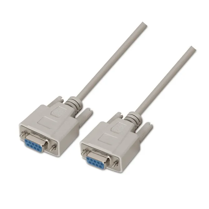 Aisens Cable Serie Null Modem DB9 Hembra/Hembra 1.8m Beige