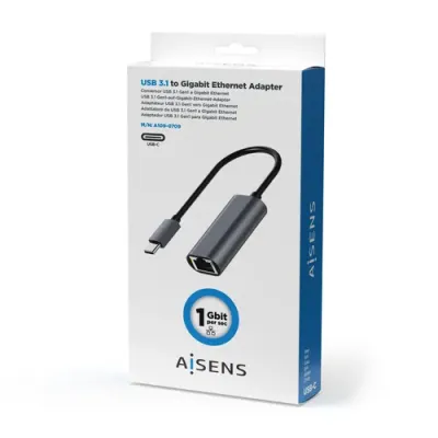 Adaptador USB Tipo-C Aisens A109-0709/ USB Tipo-C Macho - RJ45 Adaptador USB Tipo-C Aisens A109-0709/ USB Tipo-C Macho - RJ45