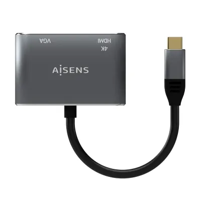 Aisens A109-0627 Adaptador USB-C a VGA/HDMI 15cm Gris Aisens A109-0627 Adaptador USB-C a VGA/HDMI 15cm Gris