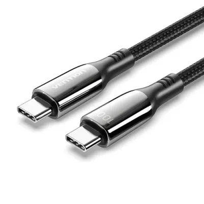 Cable USB 2.0 Tipo-C 5A 100W Vention CTKBAV/ USB Tipo-C Macho - Cable USB 2.0 Tipo-C 5A 100W Vention CTKBAV/ USB Tipo-C Macho -