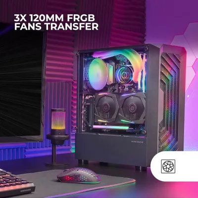 Mars Gaming MC-TOR Semitorre FRGB USB 3.0 con Ventana Negra Mars Gaming MC-TOR Semitorre FRGB USB 3.0 con Ventana Negra