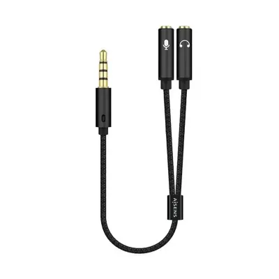 Aisens Cable Audio Jack 3.5mm a 2xJack 3.5mm Macho/Hembra 25cm