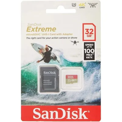 Sandisk Extreme MicroSDXC 32GB Clase 10 UHS-I + Adaptador Sandisk Extreme MicroSDXC 32GB Clase 10 UHS-I + Adaptador
