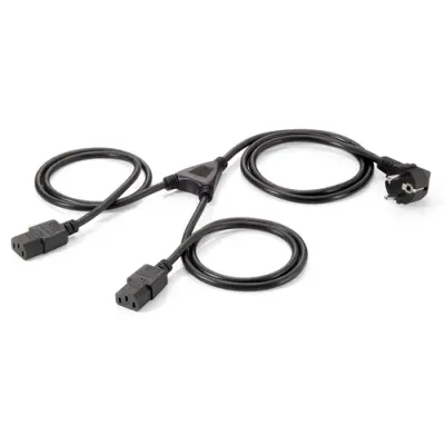 Cable Alimentacion Equip Shuko 90º Macho A 2 Iec Hembra 1.8m Cable Alimentacion Equip Shuko 90º Macho A 2 Iec Hembra 1.8m