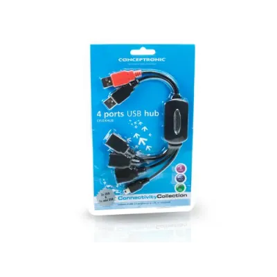 Hub Usb 2.0 Conceptronic 3 Puertos Usb + 1 Mini Usb Y Usb-a De Hub Usb 2.0 Conceptronic 3 Puertos Usb + 1 Mini Usb Y Usb-a De