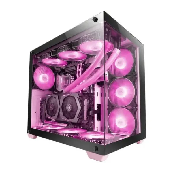 Mars Gaming MCV4 Torre XXL E-ATX Cristal Templado Lateral y Frontal Sin Marco Rosa