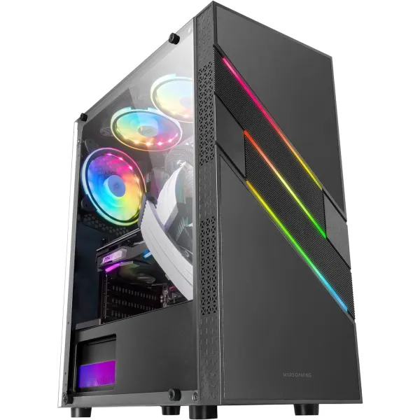Mars Gaming MC-U3 Cristal Templado ARGB USB 3.0 Negra
