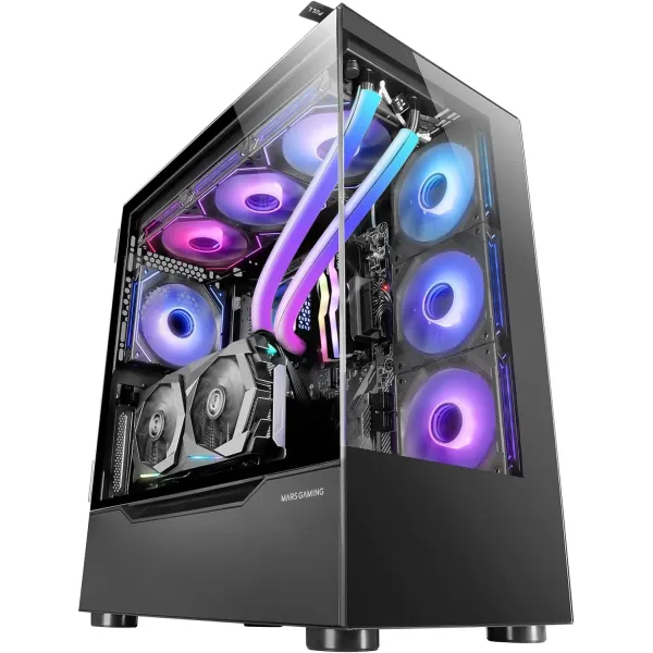 Mars Gaming MC-ULT Caja Gaming Custom XXL E-ATX Doble Cristal Templado + Puerta Lateral Negro