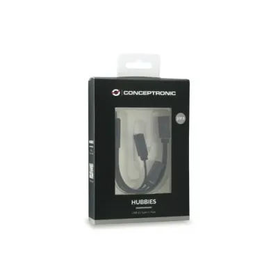 Conceptronic Hub USB-C a USB 3.0 + 2 USB OTG Negro