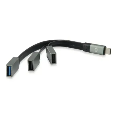Conceptronic Hub USB-C a USB 3.0 + 2 USB OTG Gris