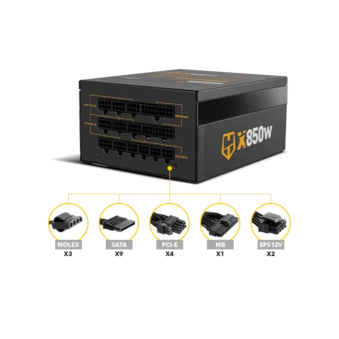 NOX Hummer X Gold Edition 850W 80 Plus Gold Full Modular