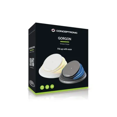 Conceptronic GORGON02W Cargador Inalámbrico 10W Blanco con Base Conceptronic GORGON02W Cargador Inalámbrico 10W Blanco con Base