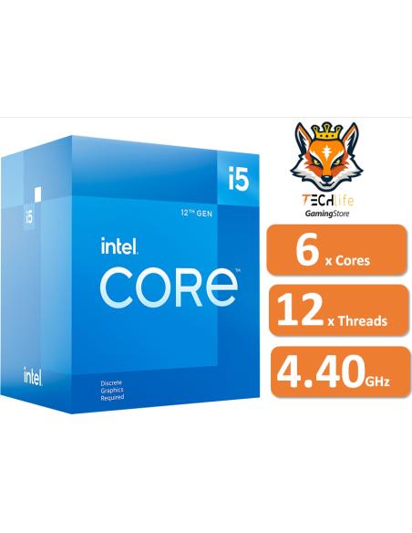 Intel Core i5-12400F 6x Cores a 2.50Ghz/4.4Ghz 18MB Socket 1700 | T...