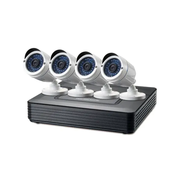 Kit Videovigilancia 1080p Level One Dsk-4001 4 Canales 4 Camaras Int/ext + Grabador Cables Iluminacion Led (sin Hd)
