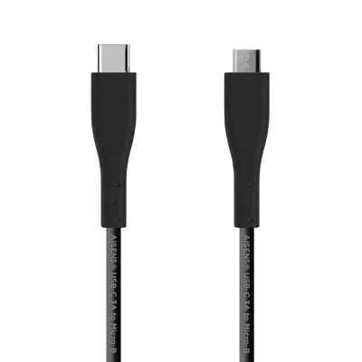 Aisens Cable USB 2.0 3A Tipo C Macho a Micro B Macho 1m Negro