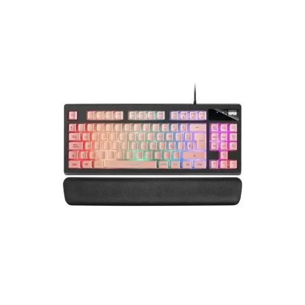Teclado H-mecanico Compacto Tkl Mars Gaming Mkaxes Botones Color Pink Estructura Black Boton Roller