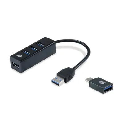 Conceptronic Hubbies Concentrador USB 3.0 x4 con Adaptador OTG Conceptronic Hubbies Concentrador USB 3.0 x4 con Adaptador OTG
