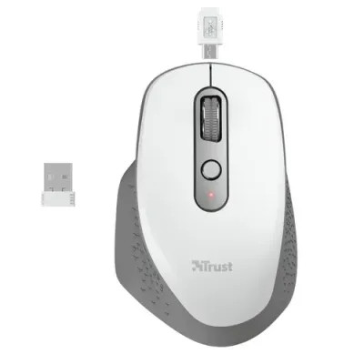 Trust Ozaa Ratón Ergonómico Inalámbrico 2400DPI Blanco
