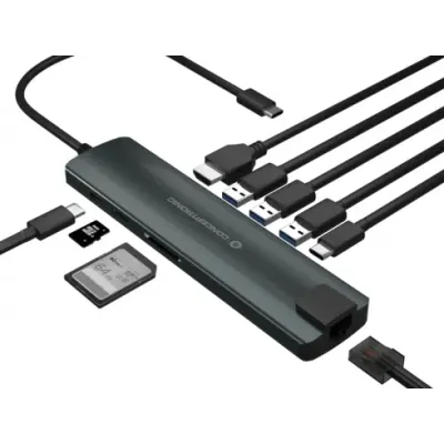 Conceptronic DONN06G Hub Adaptador 9 en 1 USB-C a HDMI/USB-C Conceptronic DONN06G Hub Adaptador 9 en 1 USB-C a HDMI/USB-C