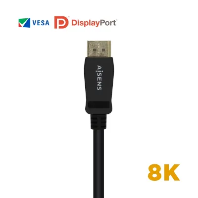 Aisens Cable Displayport V1.4 Macho/Macho 2m Negro