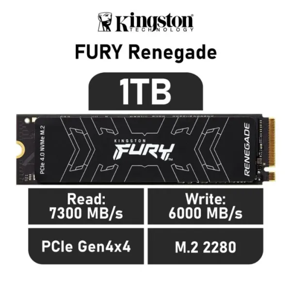 Kingston FURY Renegade 1TB NVMe PCIe 4.0 x4 a 7300MB/s con disipador