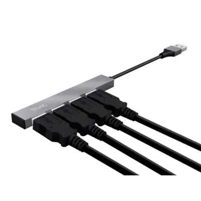 Hub Usb 2.0 Trust Halyx Aluminium A 4xusb-a 2.0 Diseño Metalico