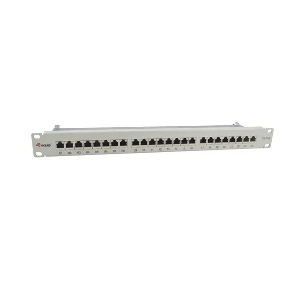 Patch Panel 24 Puertos Categoria 6a Apantallado Color Gris Claro