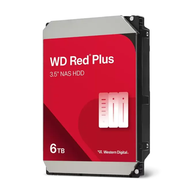 Disco Duro WD Red Plus NAS 6TB Disco Interno HDD 3.5" 256MB