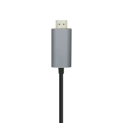 Aisens Cable USB-C a HDMI Macho/Macho 0.8m Plateado/Negro