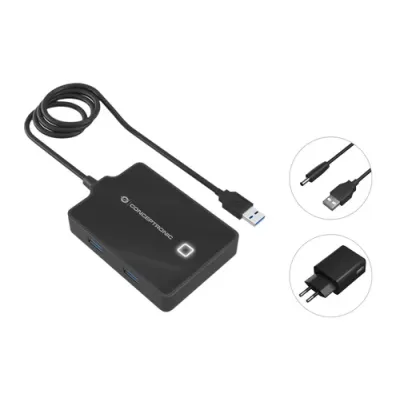 Conceptronic HUBBIES11BP HUB 4 Puertos USB 3.0 + Adaptador de