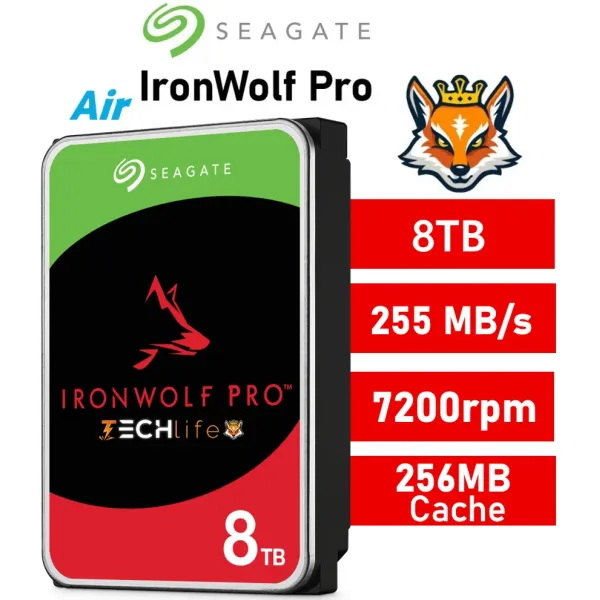 Disco Duro Seagate IronWolf Pro ST8000NT001 3.5" 8TB SATA