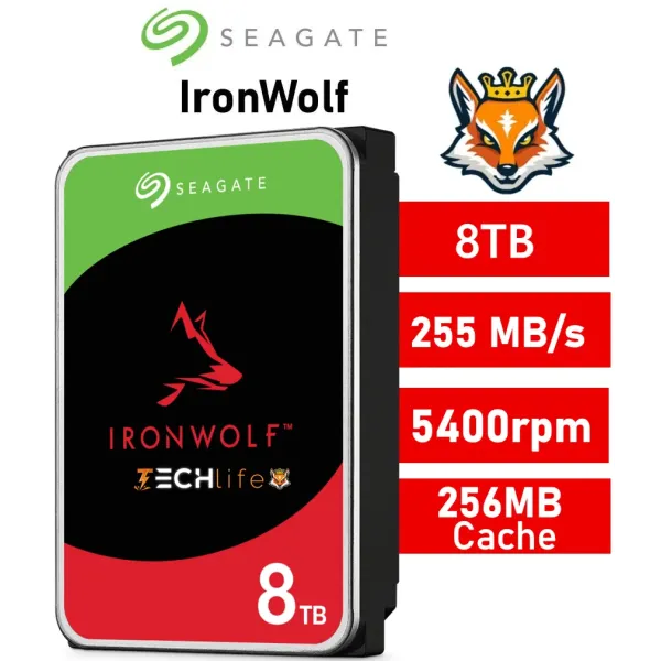Disco Duro Seagate IronWolf 3.5" 8TB SATA 3