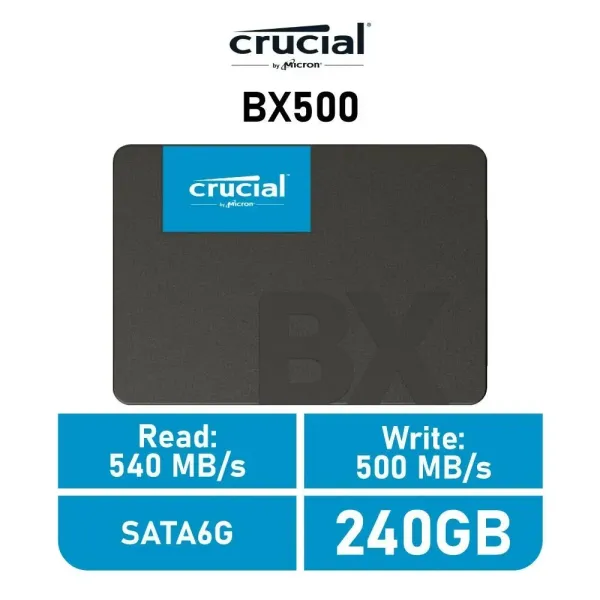 Disco Duro Crucial BX500 240Gb Disco SSD SATA3 540MB/S