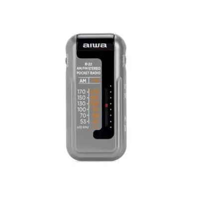 Radio Analogica Mini Aiwa R-22sl Am/fm Hyperbass Color Silver Radio Analogica Mini Aiwa R-22sl Am/fm Hyperbass Color Silver