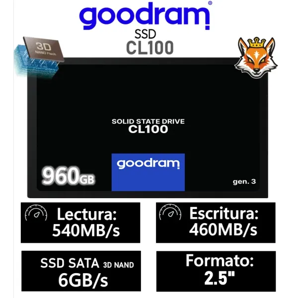 GoodRam CL100 Gen.3 SSD 960GB 2.5" SATA III