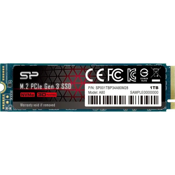 Silicon Power P34A80 1TB SSD M.2 PCIe Gen3x4 NVMe