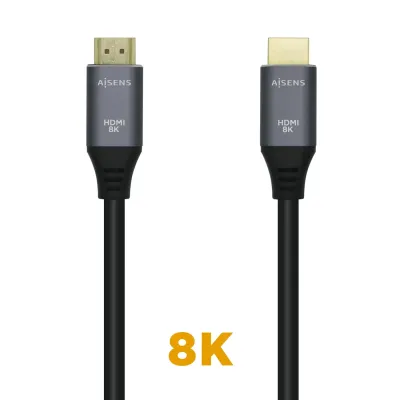 Aisens Cable HDMI V2.1 Macho/Macho 50cm Gris/Negro