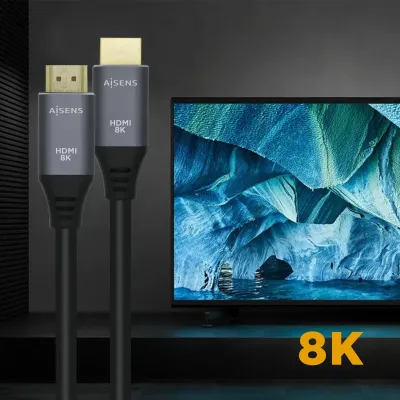 Aisens Cable HDMI V2.1 Macho/Macho 50cm Gris/Negro