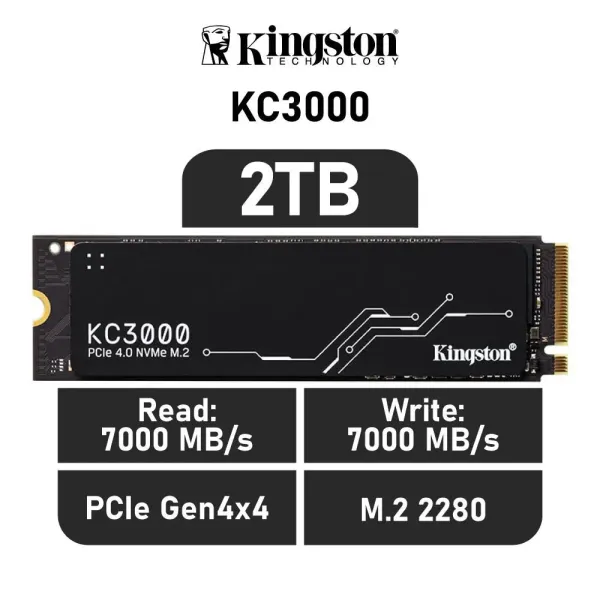 Kingston KC3000 SSD 2TB NVMe PCIe 4.0 x4 a 7000MB/s con disipador