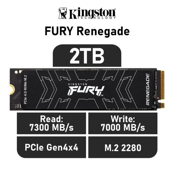 Kingston FURY Renegade 2TB NVMe PCIe 4.0 x4 a 7300MB/s con disipador
