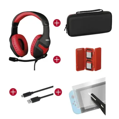 Pack Gamer Konix Switch Headset Gaming + Funda + Caja Para 4 Pack Gamer Konix Switch Headset Gaming + Funda + Caja Para 4