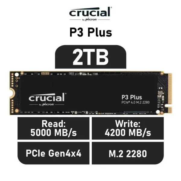 Crucial P3 Plus 2TB SSD M.2 3D NAND NVMe PCIe 4.0