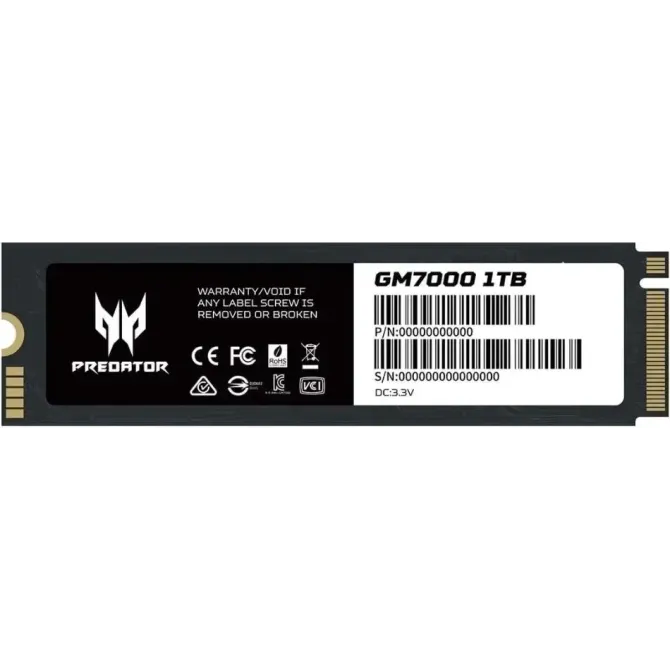 Disco Duro Acer Predator GM7 1TB Disco SSD 7400MB/S NVMe PCIe