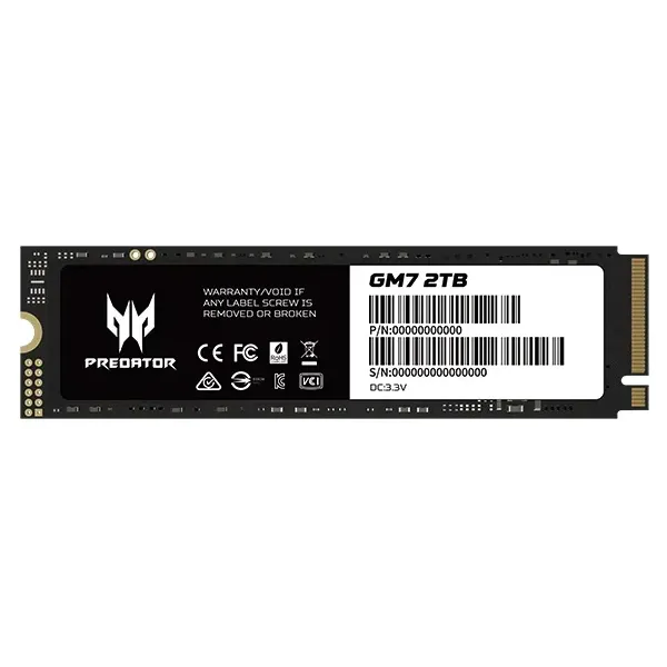 Disco Duro Acer Predator GM7 2TB Disco SSD 7400MB/S NVMe PCIe 4.0 M.2 Gen4