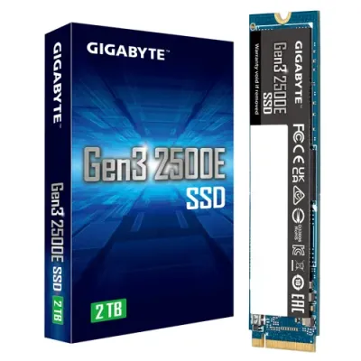 Gigabyte Gen3 2500E SSD 2TB NVMe a 2400MB/s PCIe 3.0 M.2 2280 Gigabyte Gen3 2500E SSD 2TB NVMe a 2400MB/s PCIe 3.0 M.2 2280