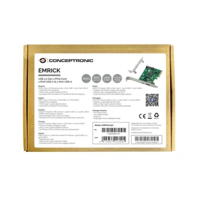 Conceptronic Tarjeta PCI-E 2 Puertos USB 3.2/USB-C Conceptronic Tarjeta PCI-E 2 Puertos USB 3.2/USB-C